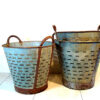 VINTAGE ZINC XL OLIVE BASKETS - Image 2